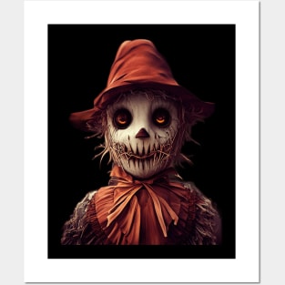 Spooky Scarecrow Halloween Scary Design Posters and Art